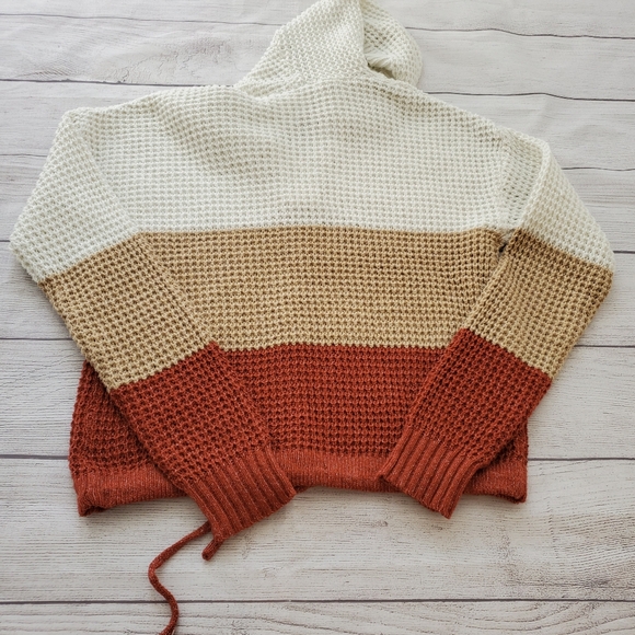 No Boundaries Fall color block knit pullover sweater. Size small juniors - Picture 6 of 9